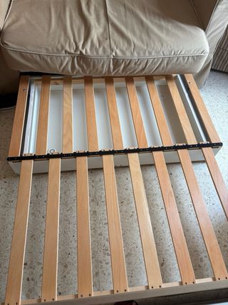 Sofá Cama Beige Tela Casi Nuevo