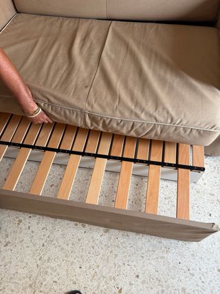 Sofá Cama Beige Tela Casi Nuevo