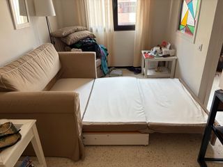 Sofá Cama Beige Tela Casi Nuevo