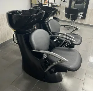 Lavacabezas doble peluquería negro