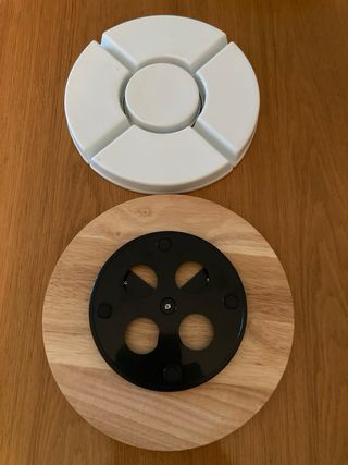 Antipastiera girevole in ceramica e legno