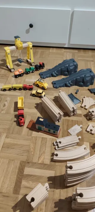 Tren de madera y accesorios