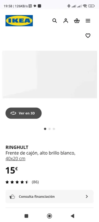 Cajón Ikea Maximera Frente Ringhult Blanco