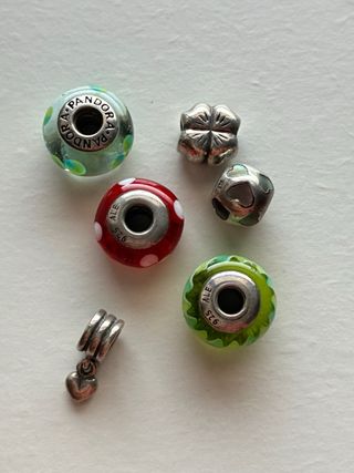 Lote 5 Abalorios Pandora Rana Tortuga Corazón