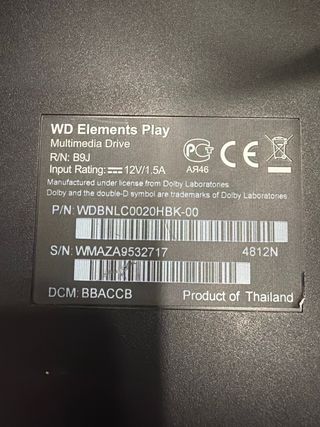 HD Media Player WD elements play 1,8TB