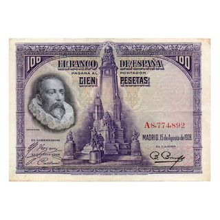 Billete 100 Pesetas España 1928 Alfonso XIII