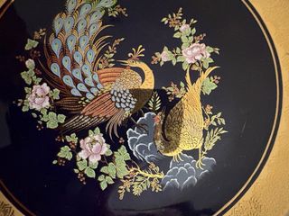 Plato decorativo checoslovaco pavos reales