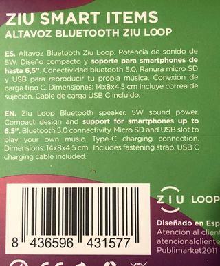 Altavoz Bluetooth ZIU Loop - PRECINTADO