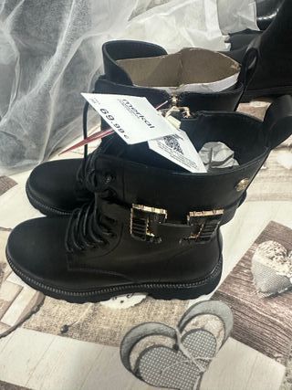 Botines Merkal Piel Mujer Talla 38 Negros