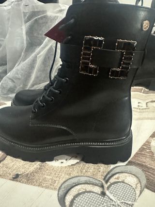 Botines Merkal Piel Mujer Talla 38 Negros