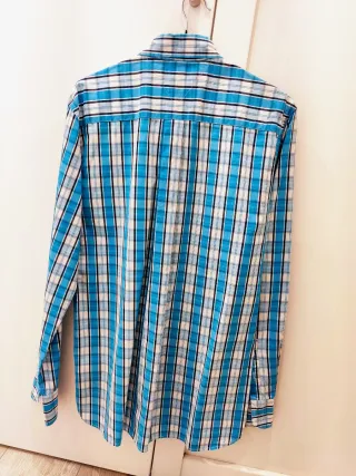 Camisa Tommy Hilfiger Cuadros Azul y Blanco