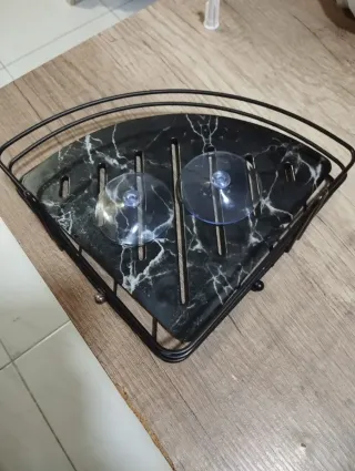 Estantería Esquinera Baño Mármol Negro