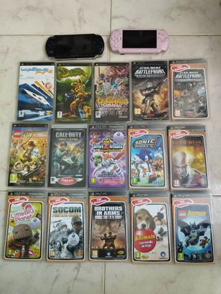 Lote 2 PSP + 14 Videojuegos playstation