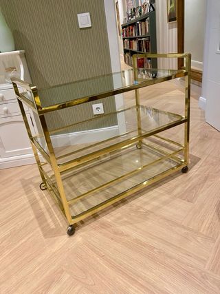 Carro bar dorado y cristal