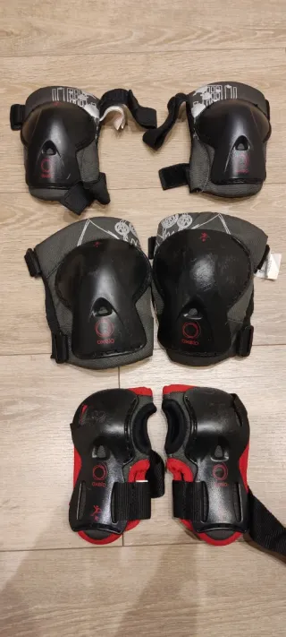 Patines línea +bolsa+rodilleras+coderas+muñequeras