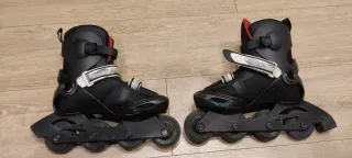 Patines línea +bolsa+rodilleras+coderas+muñequeras