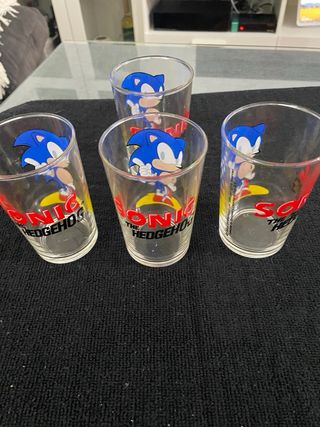 Vasos SONIC SEGA 1991 Originales (4 unidades)