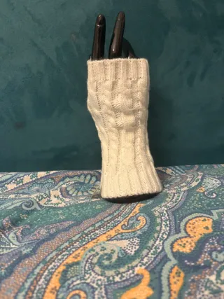 Guanti senza dita in maglia a trecce