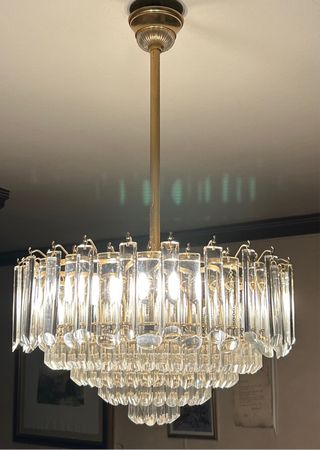 Lámpara Techo Vintage Cristal y Metal