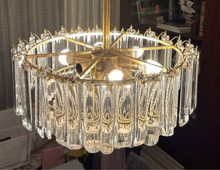 Lámpara Techo Vintage Cristal y Metal