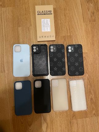 iPhone 12 Azul + 9 fundas + 1 pantalla protectora
