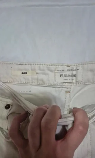 Pull&Bear Shorts Vaqueros Blancos Desgastados