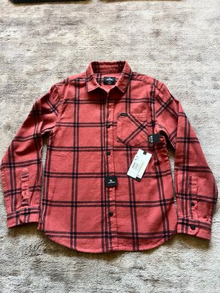 Camisa Rip Curl Boy Xadrez Vermelha M