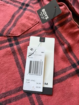 Camisa Rip Curl Boy Xadrez Vermelha M