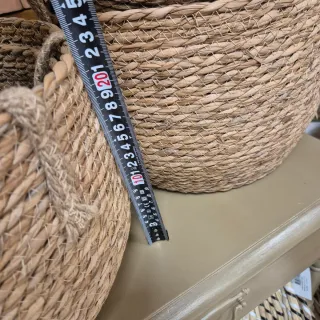 Juego 3 cestos artesanales yute/mimbre