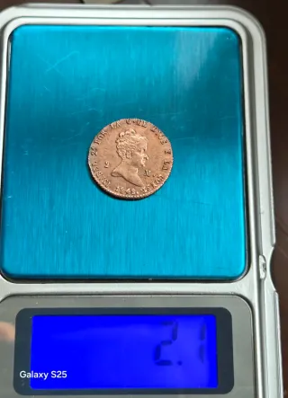 Moneda 2 Maravedís Isabel II 1848 Segovia MBC+