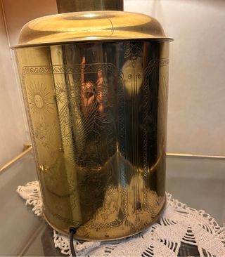 Lámpara Vintage Mesa Dorada Naranja