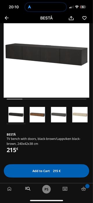 Mueble TV Ikea Negro