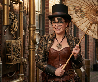 Gafas Sol Steampunk Redondas Abatibles Flip-Up