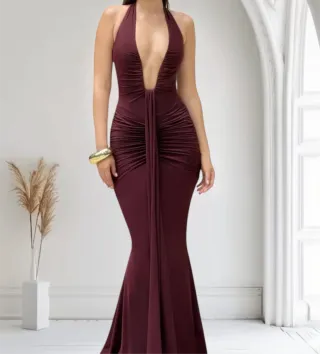 Vestido largo burdeos Nuevo