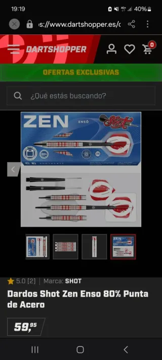 Dardos Zen Enso 18g 80% Tungsteno