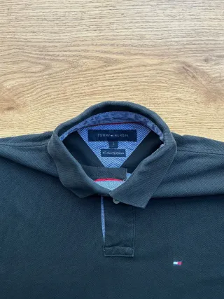 Polo Tommy Hilfiger Manga Larga Negro