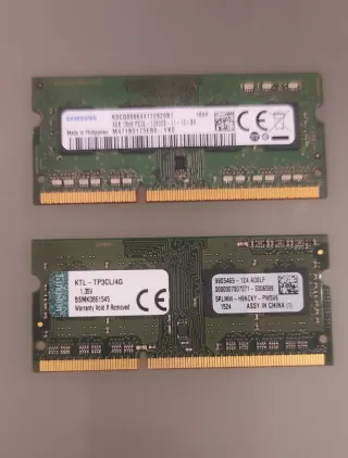 2 Módulos de memoria RAM de 4GB DDR3 cada uno