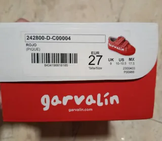 Zapatillas Garvalín Lona Rojas Talla 27