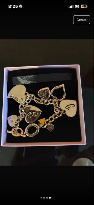 Pulsera Guess Corazones Dorados