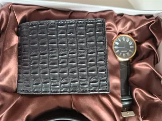 Caja regalo hombre: reloj, cartera y cinturón