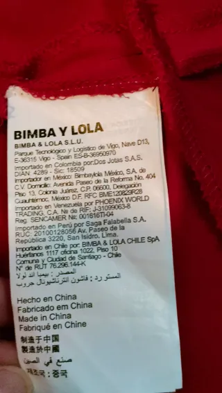 Blusa Bimba y Lola Roja Talla S