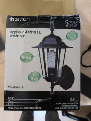Aplique exterior Dayron Astrid 1L Negro Dos unidad