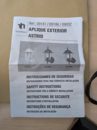 Aplique exterior Dayron Astrid 1L Negro Dos unidad