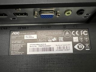 Monitor LED AOC E2770Sh Negro