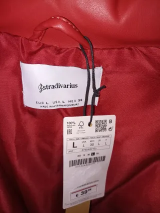 Cazadora acolchada roja mujer sin estrenar