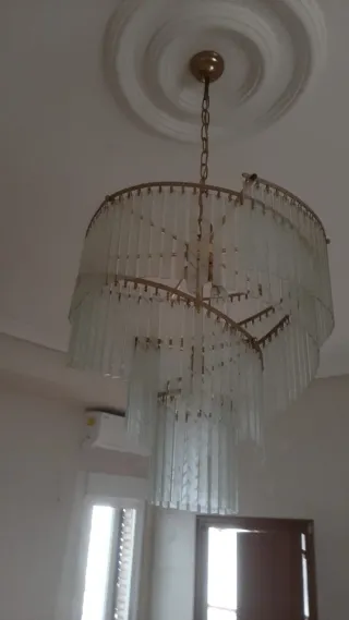 Lámpara de techo con cristal de efecto espiral