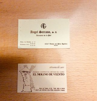 Tarjetas comerciales antiguas Vidrio Tratado UVA