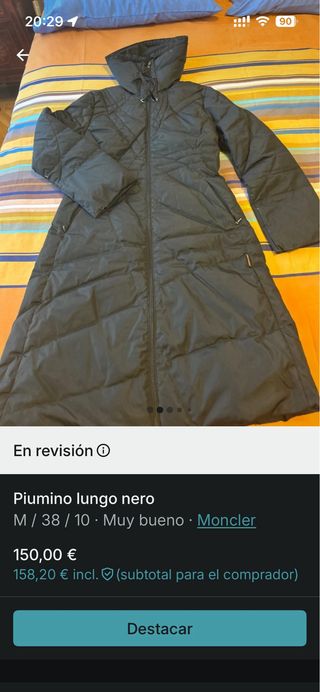 Plumas Moncler Mujer Talla M Negra