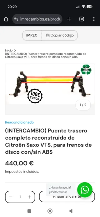 Puente trasero Saxo 16v reconstruido