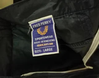 Fred Perry Pantalone Impermeabile Vintage Blu